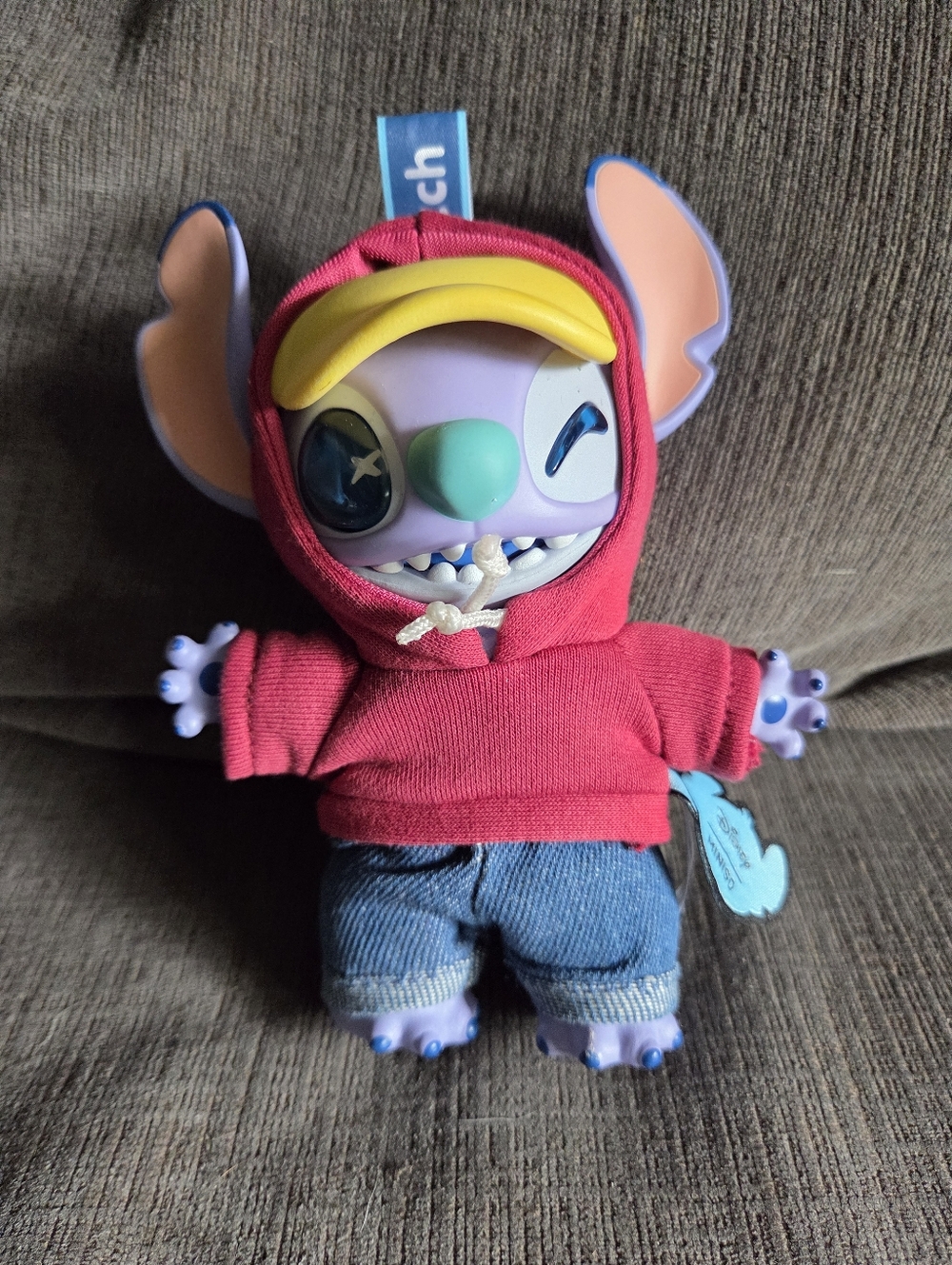 Stitch Plush Doll in Red Hoodie with Blue Jeans - Kids Toy